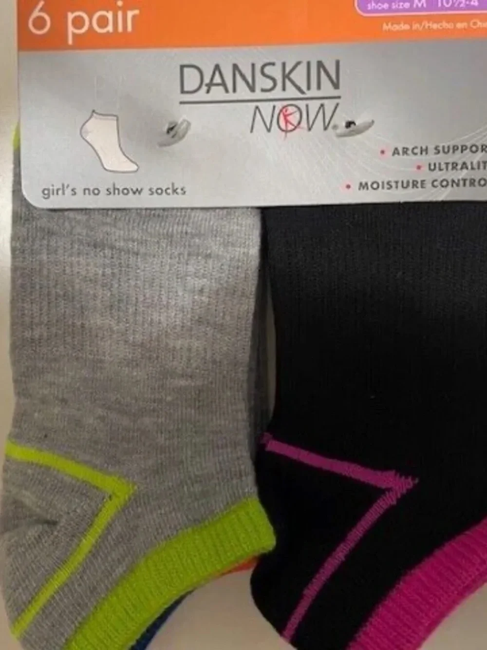 DANSKIN NOW - Girl's No Show Socks ~ Medium ~ NEW